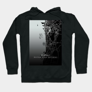 Dubai Arab. Emirates City Map dark Hoodie